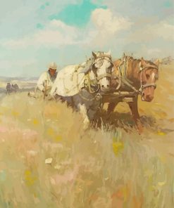 Man With Horses By Harvey Dunn Paint By Numbers
