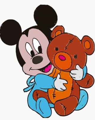 Mickey Mouse And His Teddy Bear Paint By Numbers