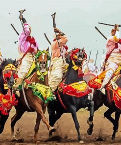 Moroccan Fantasia Horse Riders Paint By Numbers