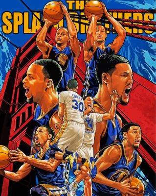 Nba Splash Brothers Cury And Klay Thompson Paint By Numbers