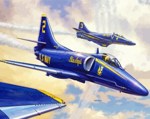 Navy Blue Angels Art Paint By Numbers