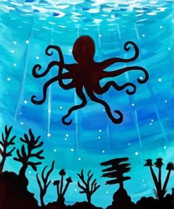 Octopus Silhouette Paint By Numbers