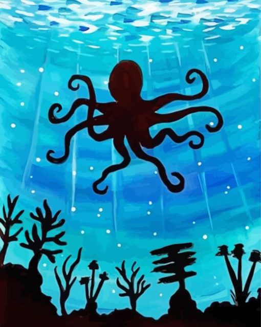 Octopus Silhouette Paint By Numbers