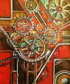 Old Mechanical Gears Paint By Numbers