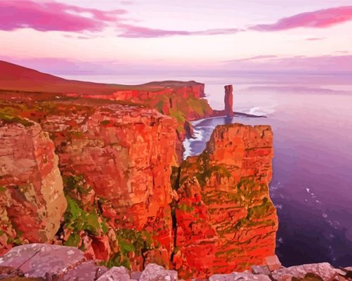 Old Man Of Hoy Sunset Paint By Numbers