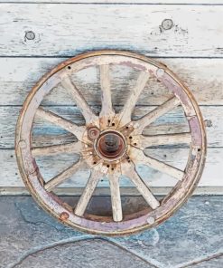 Old Wagon Wheel Paint By Numbers