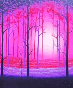Pink Forest Art Paint By Numbers