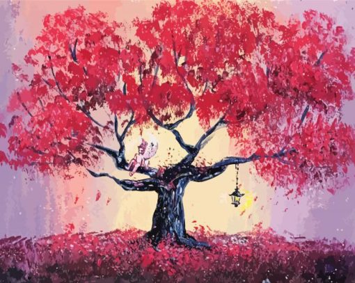 Pink Tree Paint By Numbers
