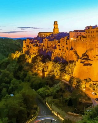 Pitigliano Buildings Paint By Numbers