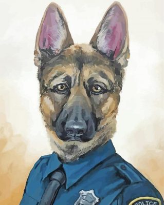 Police Dog Art Paint By Numbers