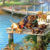 Puppies Fishing Time Paint By Numbers