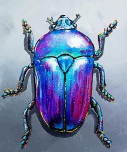 Purple Blue Bung Beetle Paint By Numbers