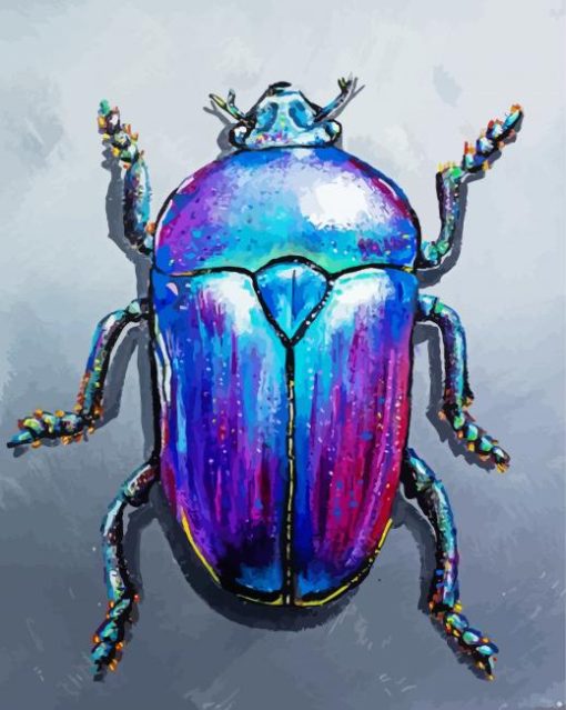 Purple Blue Bung Beetle Paint By Numbers