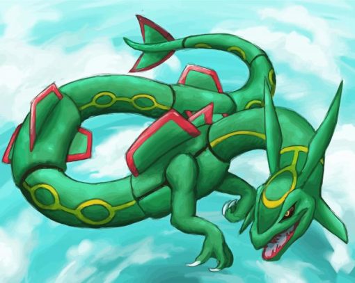 Rayquaza Pokemon Paint By Numbers