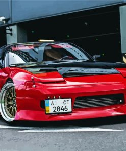 Red Nissan 200sx Paint By Numbers