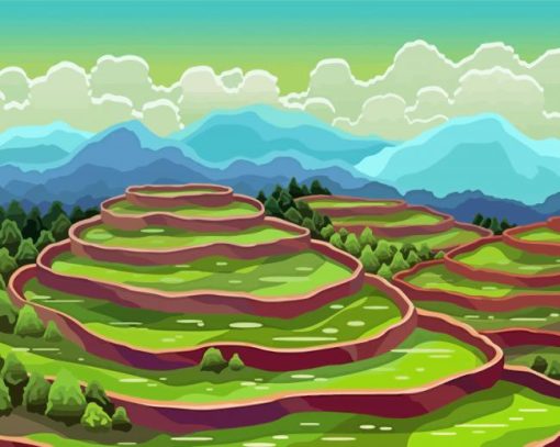 Rice Field Paint By Numbers