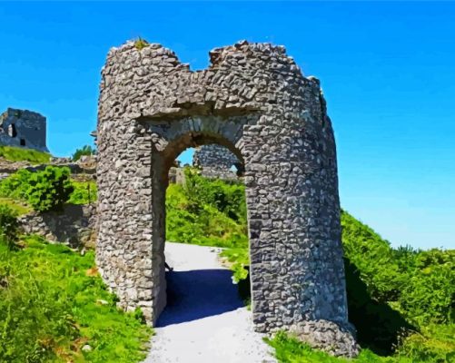 Rock Of Dunamase Castle Ruins Paint By Numbers