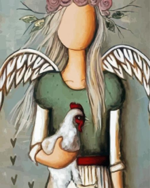 Rut Angel And Chicken Paint By Numbers