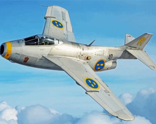 Saab 29 Tunnan Paint By Numbers