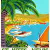 Saint Kitts And Nevis Poster Art Paint By Numbers