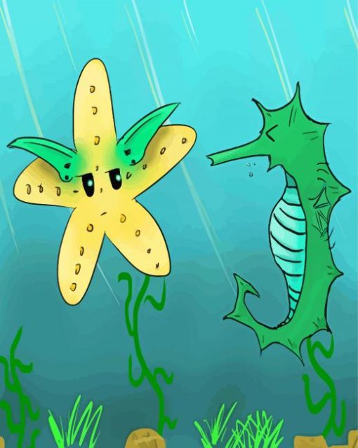 Seahorses Starfish Underwater Art Paint By Numbers
