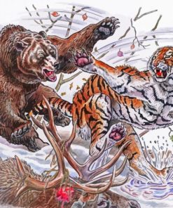 Siberian Tiger And Bear Paint By Numbers