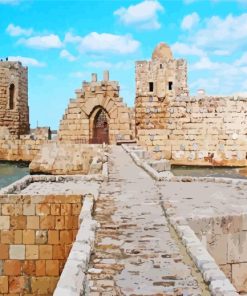 Sidon Sea Castle Lebanon Paint By Numbers