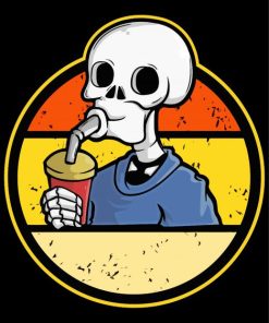 Skull Drinking Poster Paint By Numbers