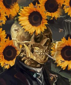 Skull Sunflower Paint By Numbers