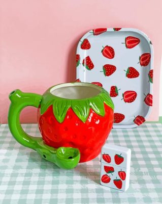 Strawberry Coffee Cup Fruits Paint By Numbers