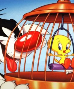 Sylvester Cat And Tweety Paint By Numbers