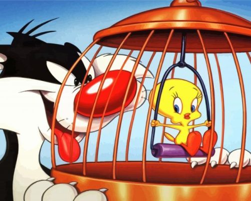 Sylvester Cat And Tweety Paint By Numbers