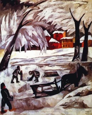 The Ice Cutters By Natalia Goncharova Paint By Numbers