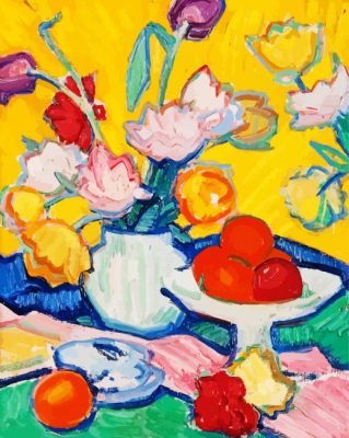 Tulips In A Pottery Vase Peploe Paint By Numbers