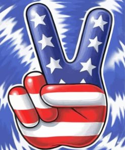 Us Peace Sign Hand Paint By Numbers