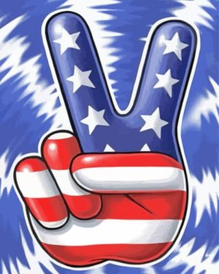 Us Peace Sign Hand Paint By Numbers