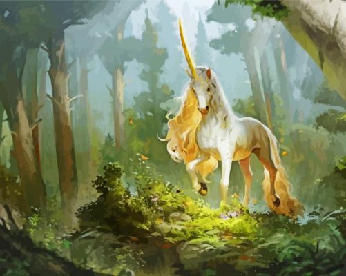 Unicorn In The Forest Paint By Numbers