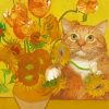 Van Gogh Sunflower Cat Paint By Numbers