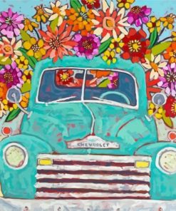 Vintage Flower Car Paint By Numbers