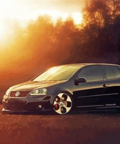 Vw Golf At Sunset Paint By Numbers