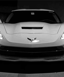 White Chevrolet Stingray Car Paint By Numbers