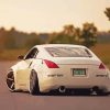White Nissan 350z With Sunset Paint By Numbers