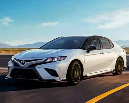 White Toyota Camry Paint By Numbers