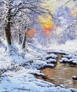 Winter Stream Art Paint By Numbers