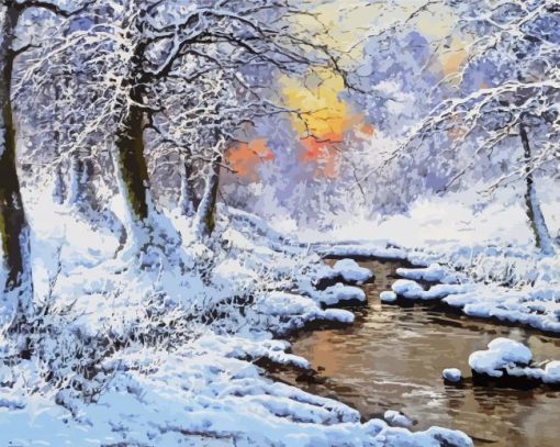 Winter Stream Art Paint By Numbers