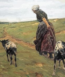 Woman With Goats In The Dunes BY Max Liebermann Paint By Numbers