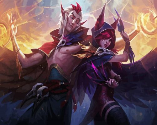 Xayah And Rakan Paint By Numbers