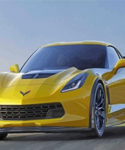 Yellow Corvette Z06 Paint By Numbers