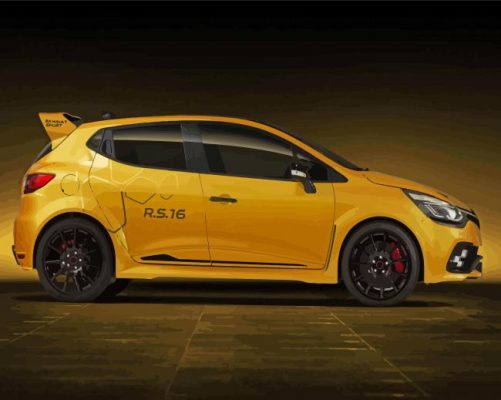 Yellow Renault Clio Sport Paint By Numbers