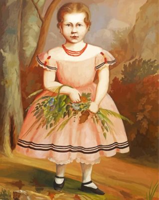 Young Girl In Pink Dress Paint By Numbers